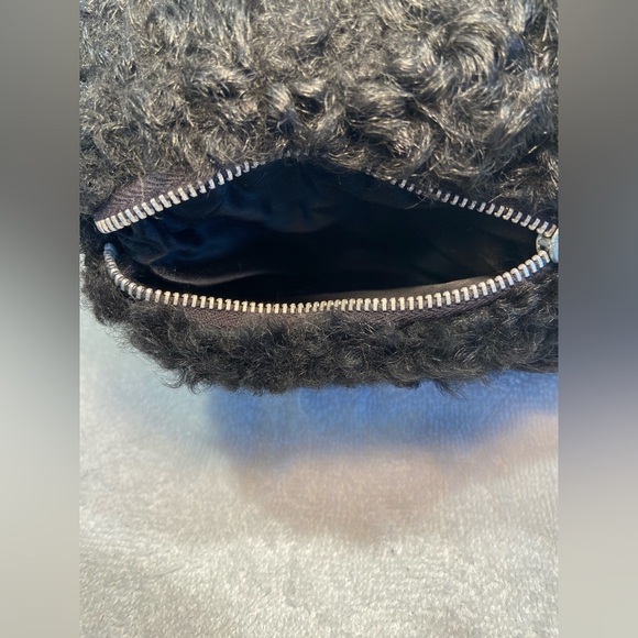 Vintage Black Shearling Muff With Top Pocket unisex - Picture 2 of 7